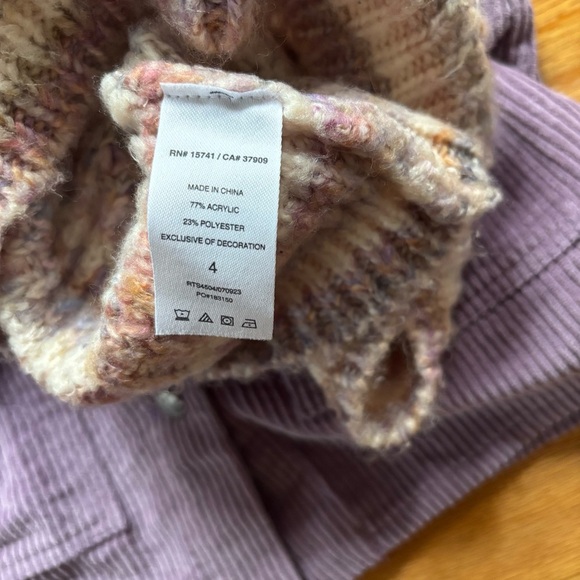 Splendid Girls Sweater Corduroy Dress Set Sz 4 - Picture 6 of 9